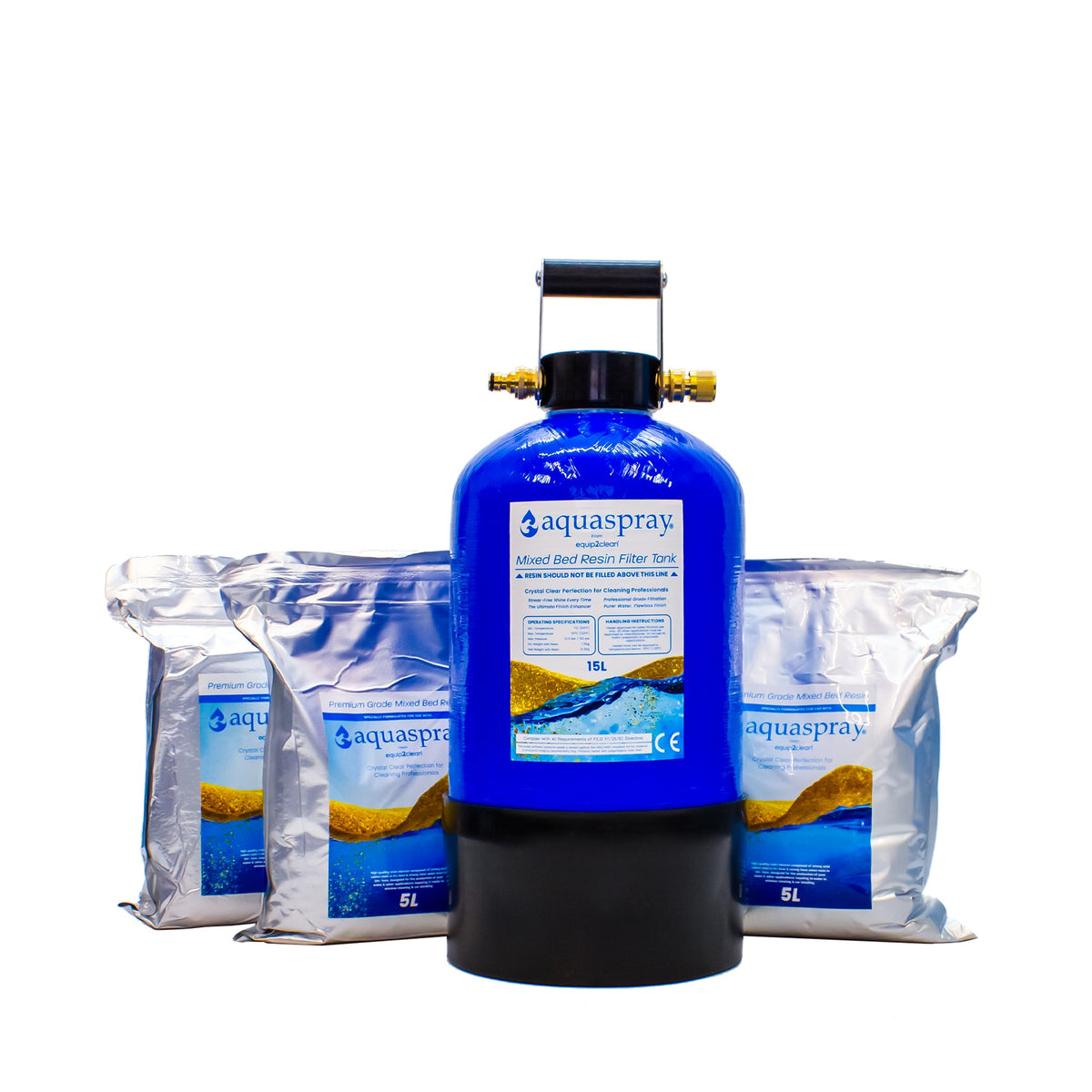 Equip2clean Aquaspray® De-Ionising Water Filter Carry Tank 10, 15 or 25 Litre (Inc. Resin)