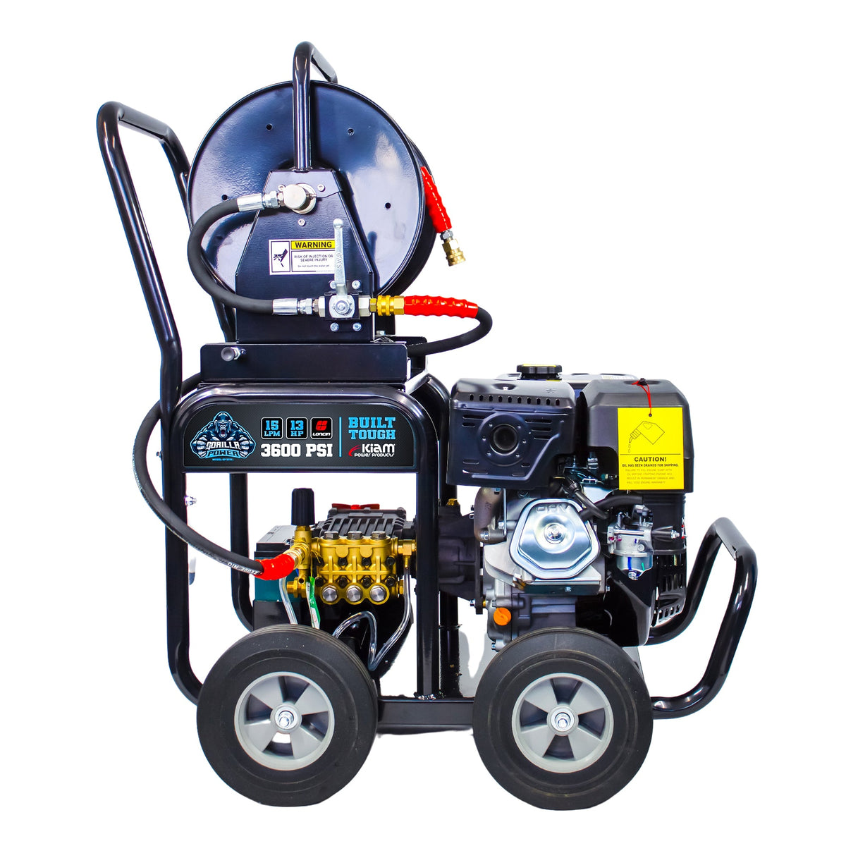Kiam Products Kiam GORILLA POWER® 3600PSI 15LPM 13HP Petrol Pressure Washer Loncin Engine