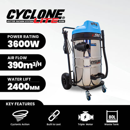 Kiam Products Cyclone Lite® KV80 Gutter Vacuum 3600W - Side Entry