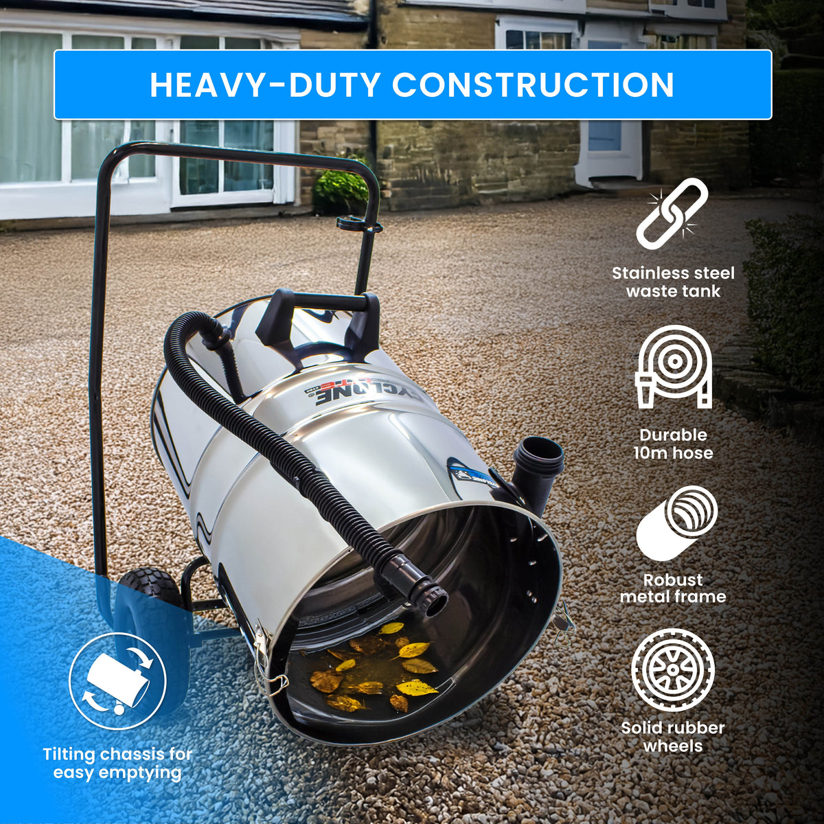 Kiam Products Cyclone Lite® KV80 Gutter Vacuum 3600W - Side Entry