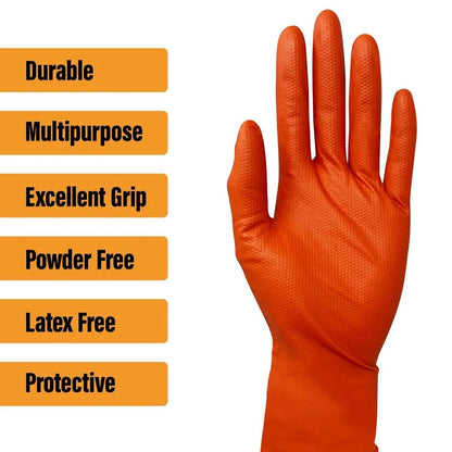 Powder & Latex Free Diamond Grip Pro Nitrile Gloves - Box of 50