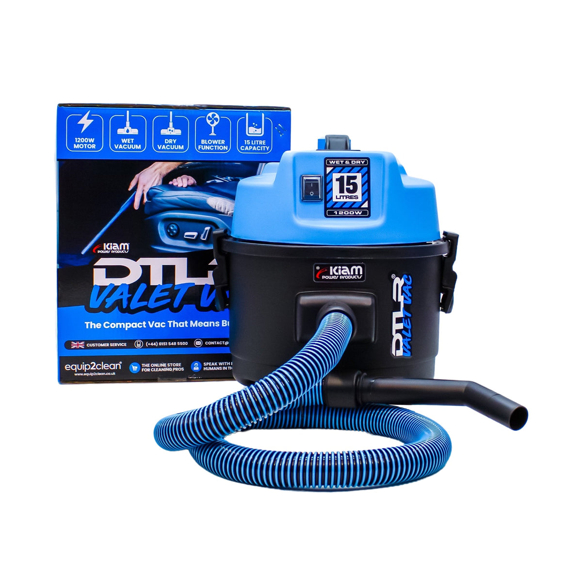 Kiam Products DTLR Valet Vac 240V 1200W Wet & Dry Vacuum Cleaner 15L