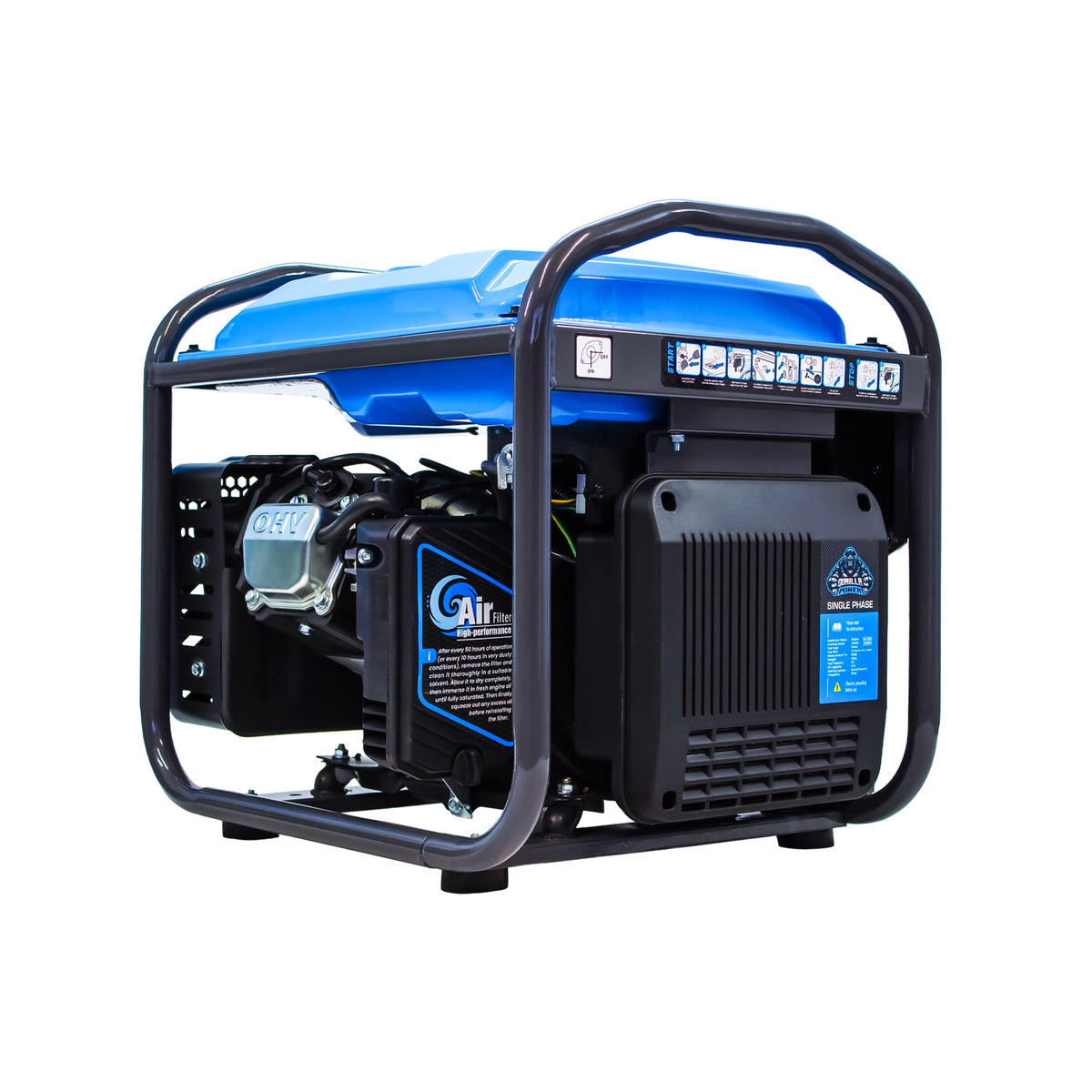 Equip2clean Gorilla Power 5000W Inverter Open Frame Generator with Electric Start - GP5000iE – Maximum Power & Efficiency
