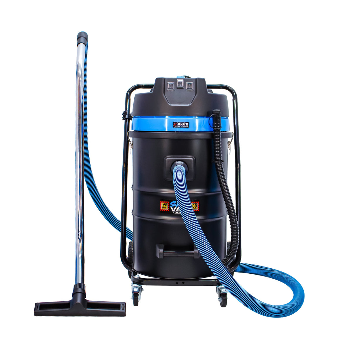 Kiam Products SiteVac® KV80-3F – Triple Motor Warehouse Vacuum (3600W) with Front-Mounted Squeegee