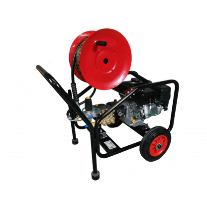 Maxflow Semi-Industrial Pressure Washer - Loncin G200 14 LPM Cage Frame + 20M Reel