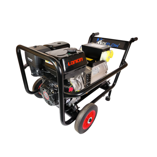 14HP Loncin Recoil Start Generator, 8.0KVA Max, Trolley Frame + Top Box 4 Sockets - AVR