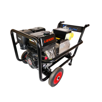14HP Loncin Recoil Start Generator, 8.0KVA Max, Trolley Frame + Top Box 4 Sockets - AVR