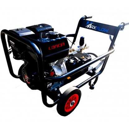 Maxflow Industrial Pressure Washer - Loncin G420 24 LPM Gearbox Driven Trolley Frame (Electric Start)