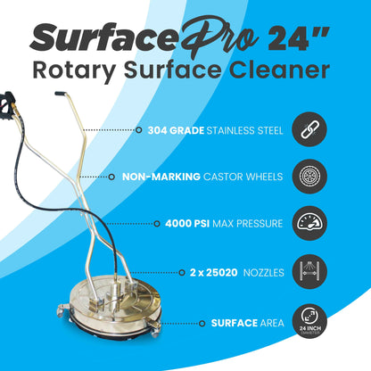 Kiam SurfacePro 24 Rotary Floor Cleaning Tool Steel Flat Surface Cleaner 24"