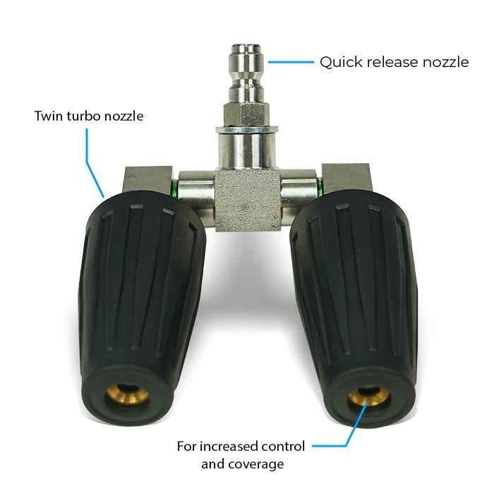 SkyVac skyWash Double Turbo Nozzle with Quick-Release Connector