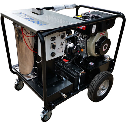 Maxflow Industrial Diesel Hot Pressure Washer - Yanmar L100-V 18 LPM Trolley Frame