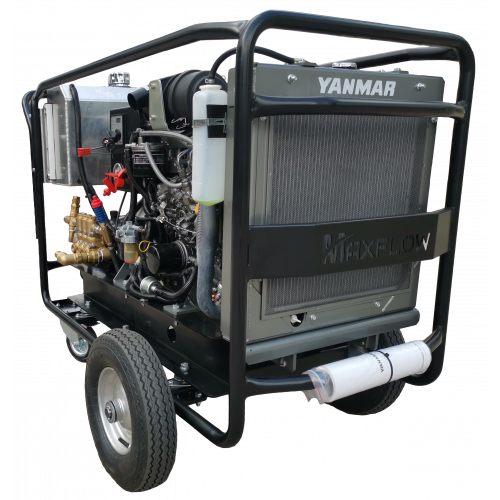 Maxflow Industrial Diesel Pressure Washer – Yanmar 3 Cylinder Water Cooled 40LPM 200 Bar Trolley Frame