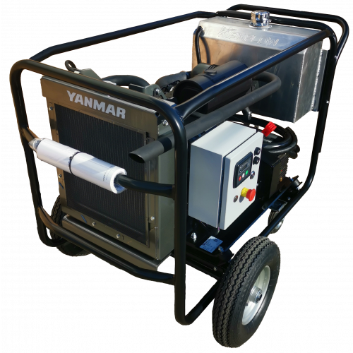 Maxflow Industrial Diesel Pressure Washer – Yanmar 3 Cylinder Water Cooled 18LPM 500 Bar Trolley Frame
