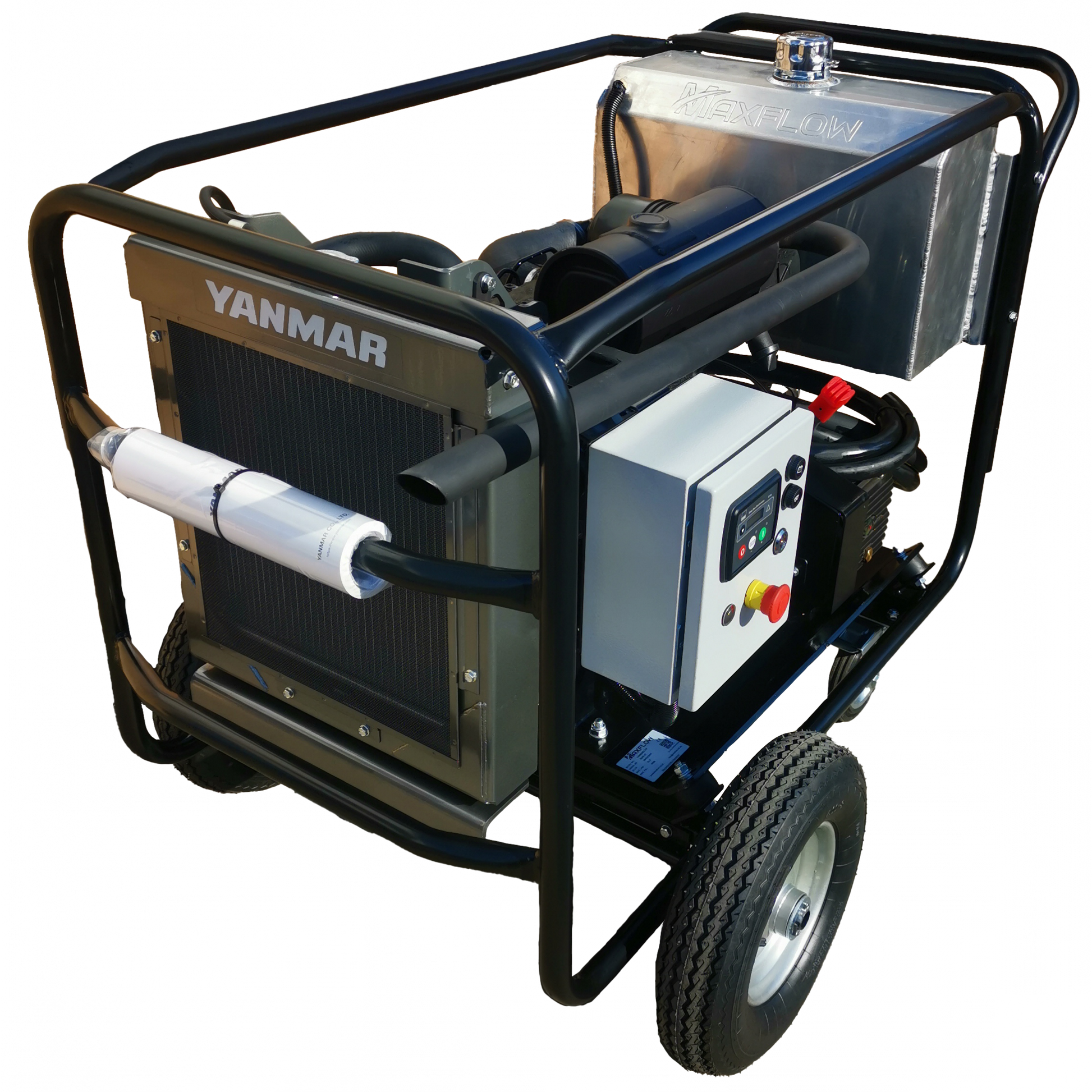 Maxflow Industrial Diesel Pressure Washer – Yanmar 3 Cylinder Water Cooled 18LPM 500 Bar Trolley Frame