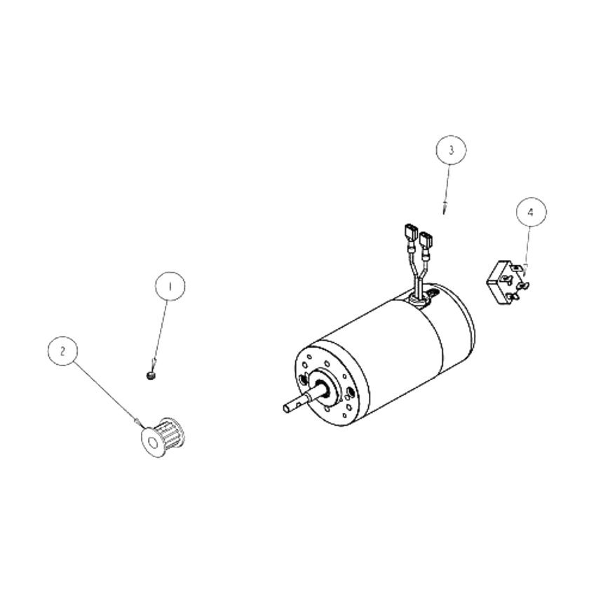 Truvox 05-3422-0500 current brush motor assembly - exploded parts diagram