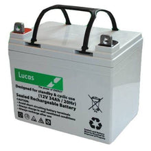 AGM Gel 12v 34Ah Rechargeable Battery - Fits Viper AS380B - Scrubber Dryer Spares