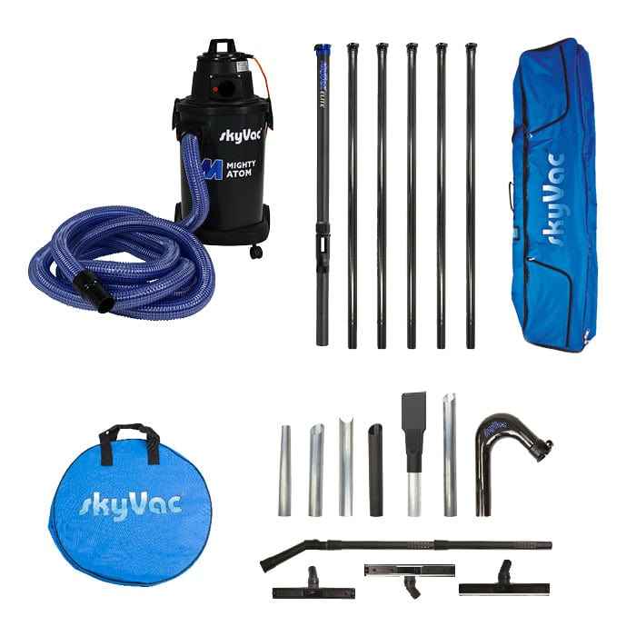 skyVac Mighty Atom With High Reach Pole Set - Compact, Light, Powerful 240v - Commercial Cleaning Machines Ltd