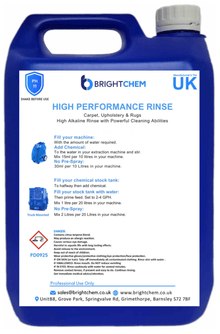 BrightChem High Performance Rinse - Powerful For All Soil Types 5L - Cleaning Chemicals