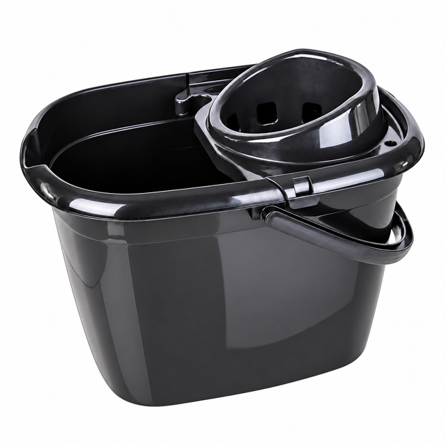 Professional black mop bucket and wringer
