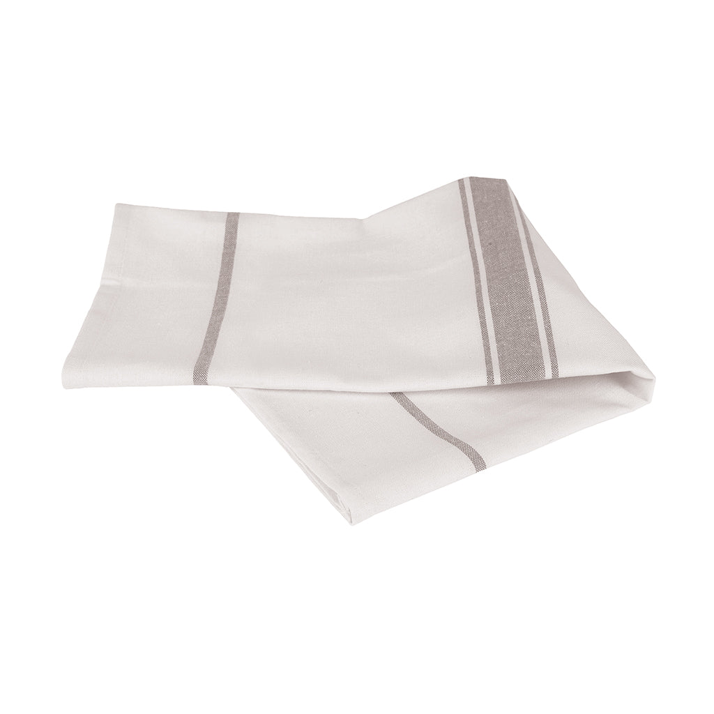 Centre Stripe Glass Cloth 50x76cm - 5 Packs of 50 - Silver & White - All Purpose Cloths