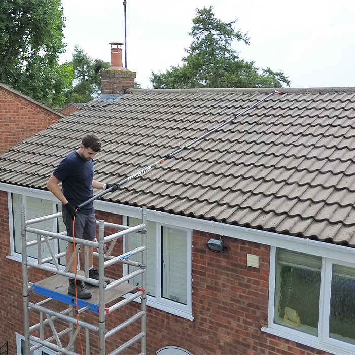 skyVac Softwash Applicator - Carbon Fibre Water Fed Pole System - Commercial Cleaning Machines Ltd