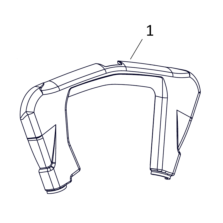 Truvox 90-0882-0000 top handle front - parts diagram