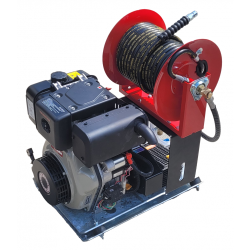 Maxflow Industrial Pressure Washer - Yanmar L100-V Comet Pump 18 LPM Skid Frame + 30M Reel