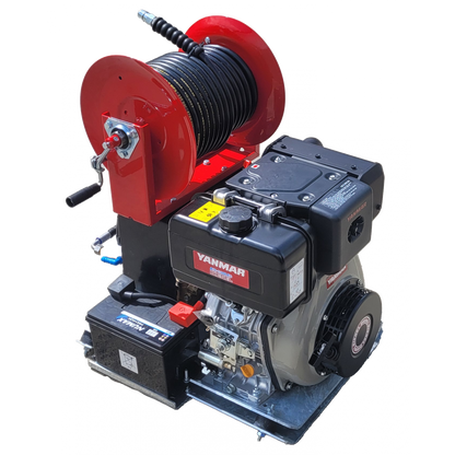 Maxflow Industrial Pressure Washer - Yanmar L100-V Comet Pump 18 LPM Skid Frame + 30M Reel