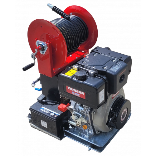 Maxflow Industrial Pressure Washer - Yanmar L100-V Comet Pump 18 LPM Skid Frame + 30M Reel