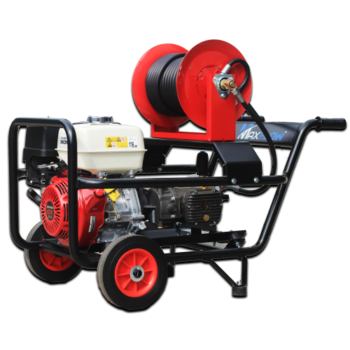 Maxflow Industrial Pressure Washer - Honda GX390 21 LPM Comet Pump Trolley Frame + 30M Reel