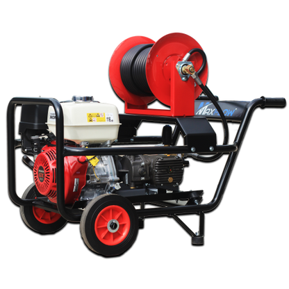 Maxflow Industrial Pressure Washer - Honda GX390 21 LPM Comet Pump Trolley Frame + 30M Reel