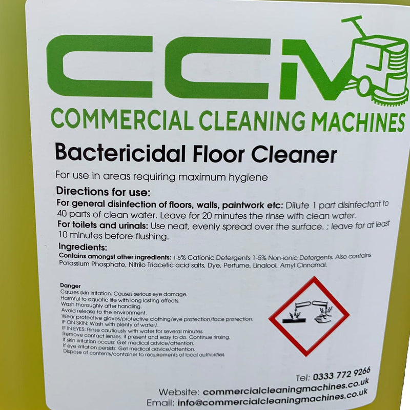 Commercial Cleaning Machines Cleaning Chemicals CCM Bactericidal Floor Cleaner - 5 Litres - Maximum Hygiene Floor Cleaner 722777681120 A118/5 - Buy Direct from Spare and Square