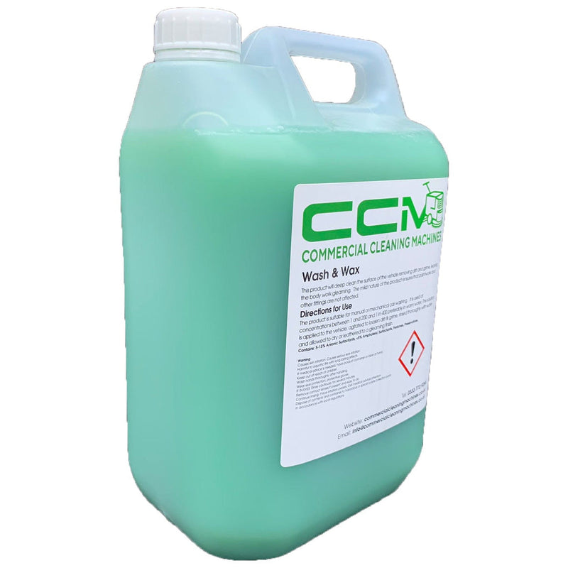 Commercial Cleaning Machines Cleaning Chemicals CCM Wash and Wax - 5 Litres - Premium Quality Shampoo and Carnuba Wax 722777681342 D414/5 - Buy Direct from Spare and Square