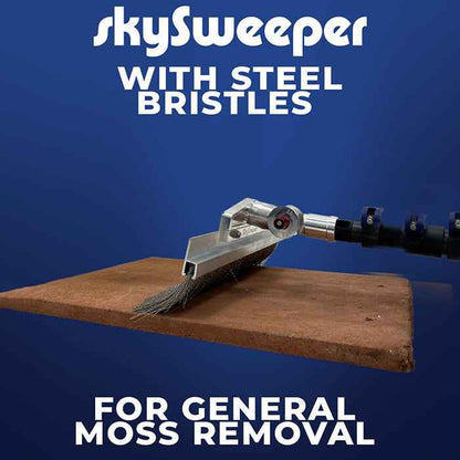 skySweeper Roof Cleaning Brush With Steel Bristles / Steel & Polypropylene Bristles - Commercial Cleaning Machines Ltd