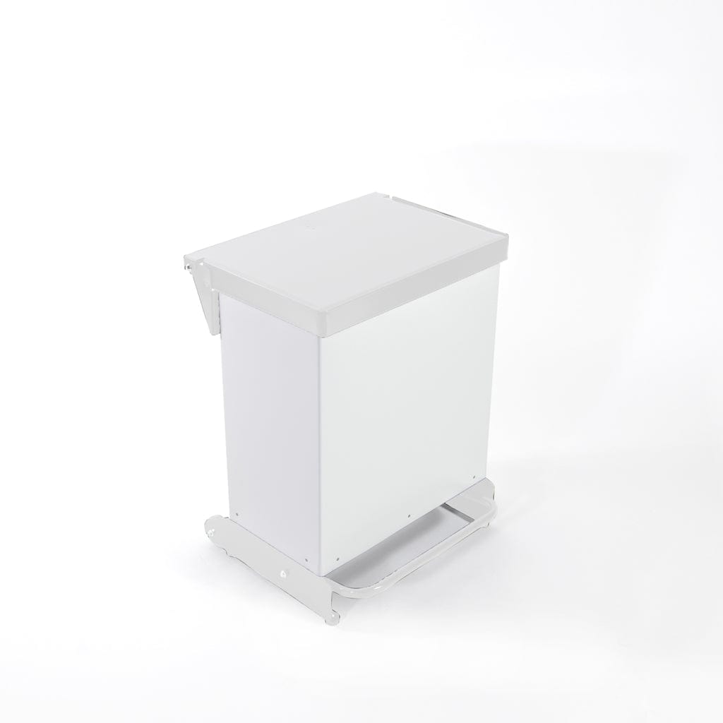 Fire Retardant Steel Bin Fixed Body Soft Close 36 Litre - White