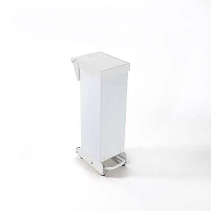 Fire Retardant Steel Bin Fixed Body Soft Close 18 Litre - White