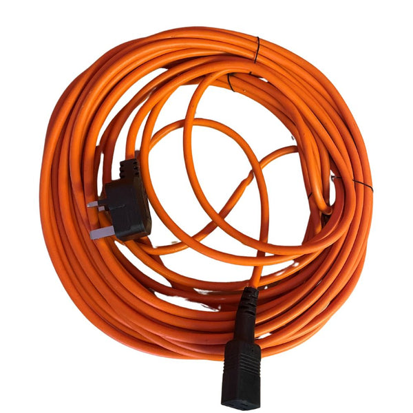 Genuine Truvox Orbis 15 Meter Orange Mains Cable UK Plug - Buffer Spares