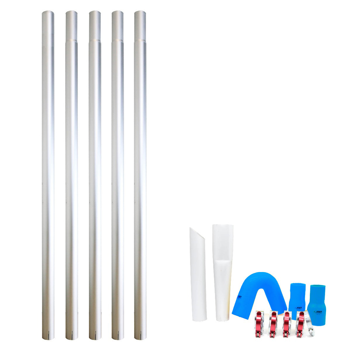 Kiam Products Gutter Vacuum Pole Kits Lightweight Aerospace Aluminium (51mm Diameter) 20-40ft