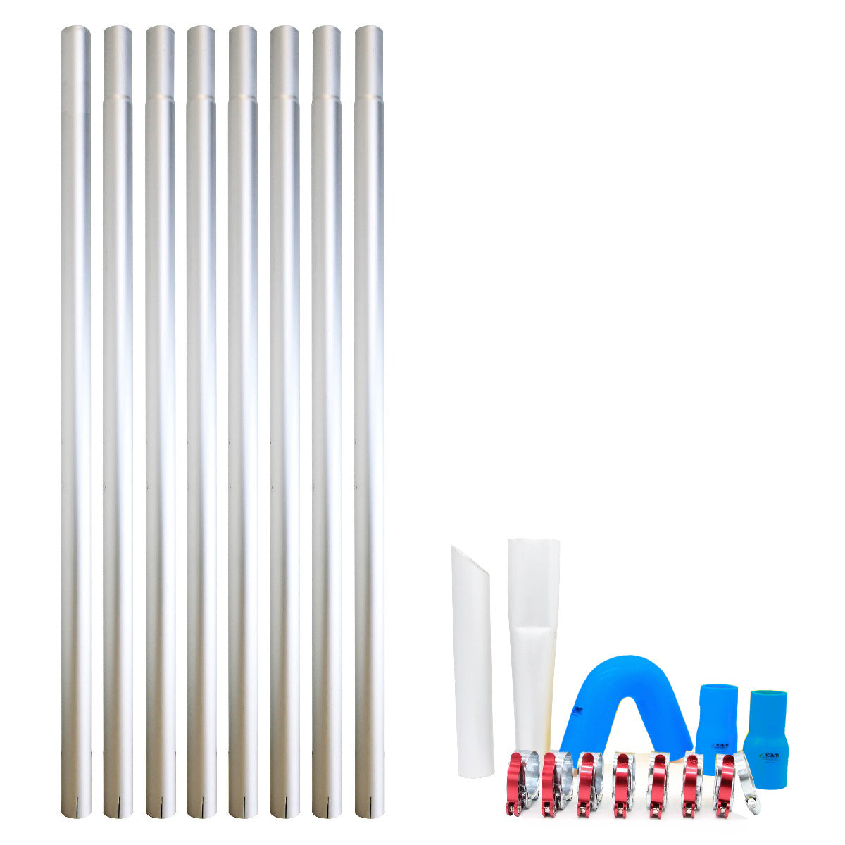 Kiam Products Gutter Vacuum Pole Kits Lightweight Aerospace Aluminium (51mm Diameter) 20-40ft
