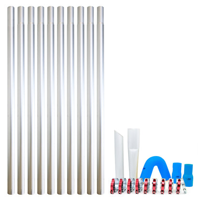 Kiam Products Gutter Vacuum Pole Kits Lightweight Aerospace Aluminium (51mm Diameter) 20-40ft