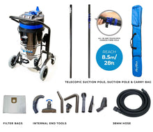 skyVac Internal 78 With High Suction Pole Set - Upto 40ft - 240v - Commercial Cleaning Machines Ltd