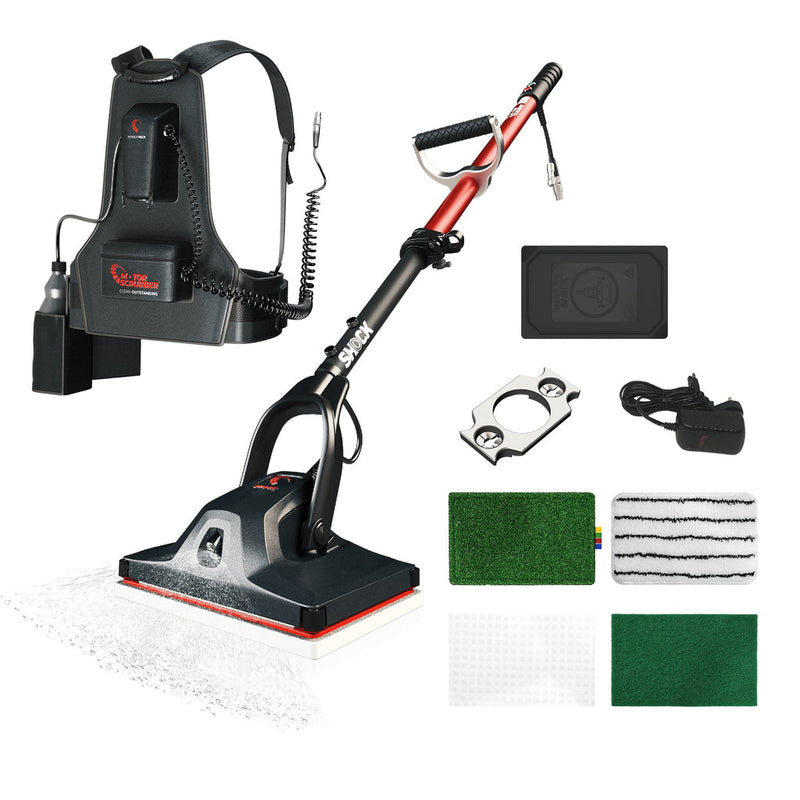 Motor Scrubber Scrubber Dryer MotorScrubber Shock Starter Kit With Battery Backpack - Oscillating Deep Cleaner MSSHOCKCOMP - Buy Direct from Spare and Square