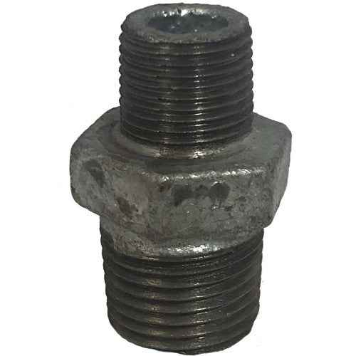 Reducing Hexagon Nipple 1/2" x 3/8" BSPT Male Thread