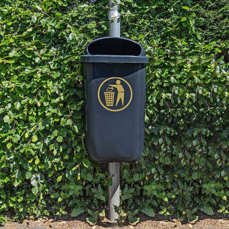 Robert Scott Bin 50L Recycled Wall Mounted Litter Bin 105003 - Buy Direct from Spare and Square