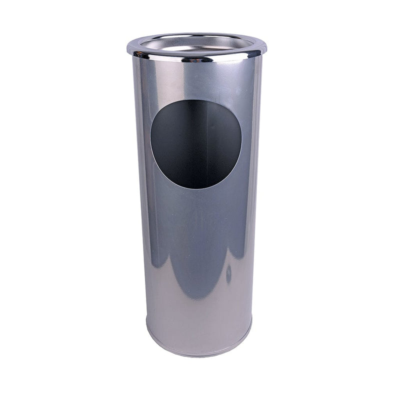 Robert Scott Cigarette & Litter Bins Silver Combined Ashtray Stand & Litter Bin Silver 101673-Silver - Buy Direct from Spare and Square