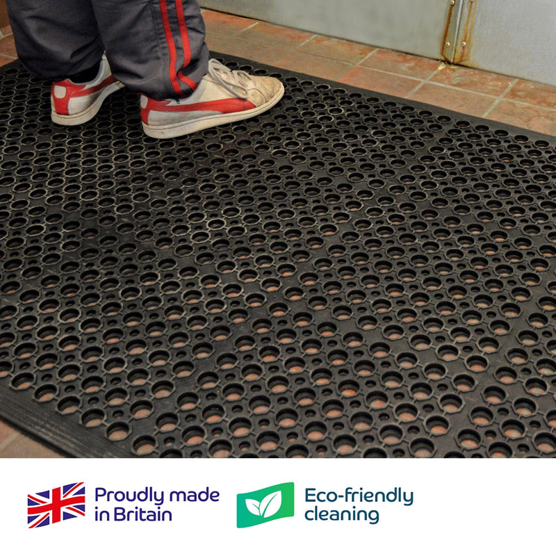 Robert Scott Janitorial Rubber Anti-fatigue & Entrance Mat (Black) - Buy Direct from Spare and Square