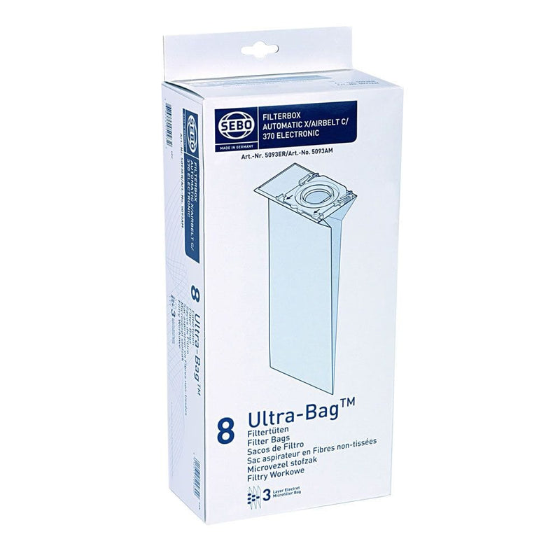 Sebo Vacuum Spares Genuine Sebo 5093ER - Microfibre Dustbags suitable for ALL X series models 4012615509300 5093ER - Buy Direct from Spare and Square