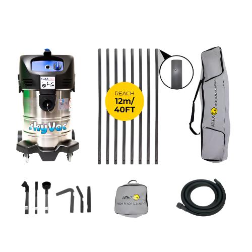 skyVac Atex A37 With High Suction Atex Certified Carbon Fibre Pole Set - Vacuum Cleaner