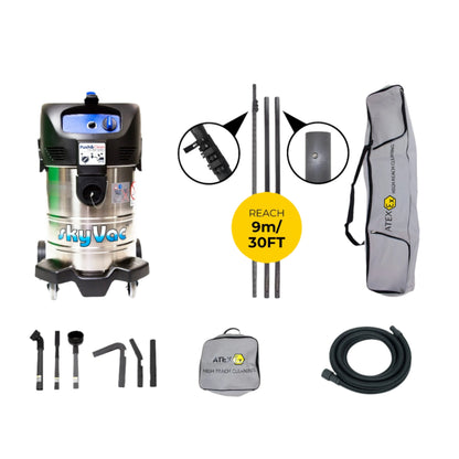 skyVac Atex A37 With High Suction Atex Certified Carbon Fibre Pole Set - Vacuum Cleaner