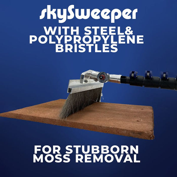 SkySweeper Roof Cleaning Brush With Steel Bristles / Steel & Polypropylene Bristles - Commercial Cleaning Machines